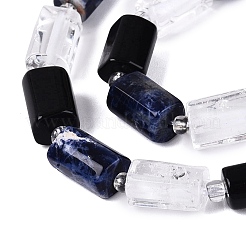 Natural Obsidian & Sodalite & Quartz Crystal Beads Strands&nbsp;G-Q614-01A-07