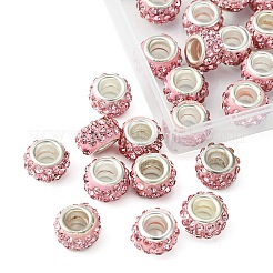 50Pcs Polymer Clay Rhinestone European Large Hole Beads&nbsp;FPDL-YW0001-01A