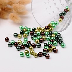 チョコミントミックスパールカラーのガラスパールビーズ  ミックスカラー  8mm  穴：1mm  約100個/袋&nbsp;HY-X006-8mm-04