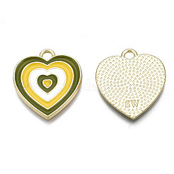 Rack Plating Light Gold Alloy Enamel Pendants&nbsp;LS-ENAM-Q444-014K-RS