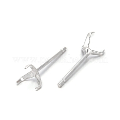 925スターリングシルバーイヤリングのセッティング  銀  トレイ：4mm  14x5mm  ピン：0.6mm&nbsp;STER-P032-11S