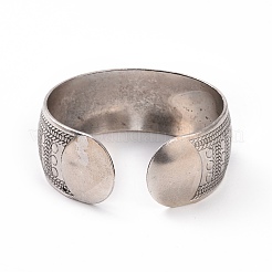 Bohemia Tibetan Style Alloy Thick Open Cuff Bangle for Women&nbsp;BJEW-E002-01AS-02