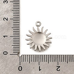 304ステンレスペンダント  太陽のチャーム  変色防止  ステンレス鋼色  17x15x2mm  穴：1.2mm&nbsp;STAS-C122-02P