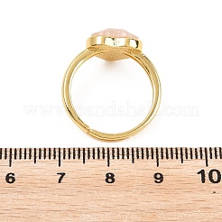 Natural Rose Quartz Finger Rings with Brass Findings&nbsp;G-H353-03G-06