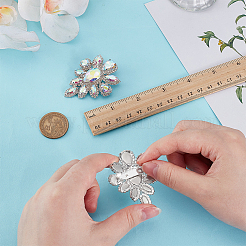 2Pcs Silver Alloy Glass Brooch&nbsp;JEWB-FG0001-55B