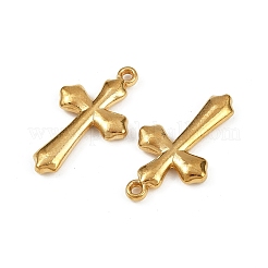 304ステンレスペンダント  イオンプレーティング（ip）  クロスチャーム  18KGP本金メッキ  28.5x16.5x3.5mm  穴：1.8mm&nbsp;STAS-F317-17B-G