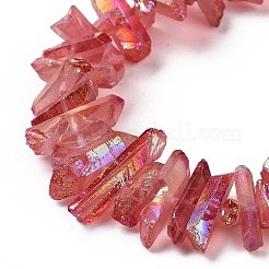 天然水晶ポイントビーズ連売り  染め  ナゲット  15~30x4~8x4~7mm  穴：1mm  8インチ&nbsp;G-K181-B20