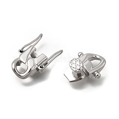 304ステンレススチールツイスタークラスプ  オーバル  ステンレス鋼色  21x12.5x7mm  穴：3.5x4mm&nbsp;STAS-D382-05B-P