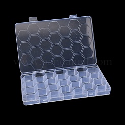 プラスチックグリッドビーズ容器  長方形  透明  19.2~25.3x10.8~13.3x1.8~3.6cm  内径：2.5~12.6x3~18.8のCM&nbsp;CON-XCP0002-27