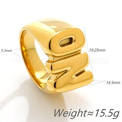 304ステンレススチール指輪  言葉なし  ゴールドカラー  usサイズ7（17.3mm）&nbsp;WG25EE7-01