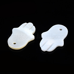淡水シェルペンダント  ハムサの手/ミリアムの手  貝殻色  18x12~13x2mm  穴：1.5mm&nbsp;SHEL-S266-24B