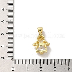 Rack Plating Brass Micro Pave Clear Cubic Zirconia Pendants&nbsp;KK-R158-10G