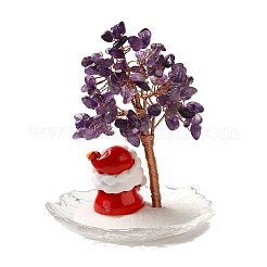 Christmas Natural Amethyst Chips Tree Decorations&nbsp;DJEW-K028-02D