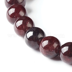 Natural Garnet & Lava Rock Round Beads Stretch Bracelets Set&nbsp;BJEW-JB06982-01