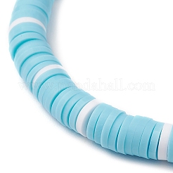 3Pcs 3 Styles Flat Round Handmade Polymer Clay Heishi Beaded Stretch Bracelets&nbsp;BJEW-JB11715