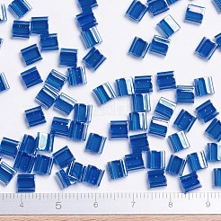 MIYUKIティラビーズ  日本製シードビーズ  2穴  （tl291)透明カプリブルーab  5x5x1.9mm  穴：0.8mm  約590個/50g&nbsp;SEED-X0054-TL291