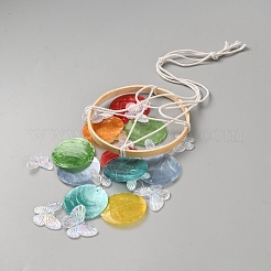 Dyed Natural Shell Slices Wind Chimes&nbsp;HJEW-WH20010-13D