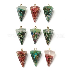 Transparent Resin Natural Imperial Jasper Chips Pendants&nbsp;G-E185-06G
