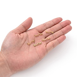 201 ステンレススチールリンクコネクター  大衆  ゴールドカラー  6x21x1mm  穴：1.2mm&nbsp;STAS-S105-T574D-2