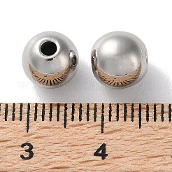 ラックメッキ真鍮製ビーズ  長持ちメッキ  鉛フリー＆カドミウムフリー  ラウンド  プラチナ  8x7mm  穴：2mm&nbsp;KK-F090-20P-01