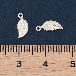 スターリングシルバーのリーフチャーム925個  銀  10x4x1mm  穴：0.9mm  約71個/10g&nbsp;STER-Q194-01S