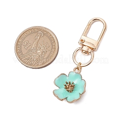 5Pcs 5 Colors Flower Alloy Enamel Pendant Decoration&nbsp;HJEW-JM02746