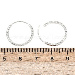 Brass Textured Hoop Earrings&nbsp;EJEW-F378-03C-S