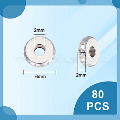 80Pcs 201 Stainless Steel Spacer Beads&nbsp;STAS-UN0057-17