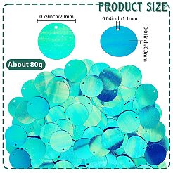 80g PVCプラスチックペンダント  フラットラウンド  藤紫色  20x0.3mm  穴：1.1mm&nbsp;FIND-SC0020-95B