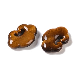 天然石タイガーアイペンダント  縁起の良い雲のチャーム  21.5x30.5x7mm  穴：3.5x9mm&nbsp;G-I361-03A