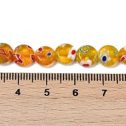 Handmade Millefiori Lampwork Beads Strands&nbsp;LAMP-G166-17A-06