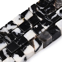 天然石ゼブラジャスパービーズ連売り  キューブ  7.5~9x7.5~9x7.5~9mm  穴：1.2mm  約47~49個/連  15.35~15.79''（39~40.1センチメートル）&nbsp;G-T139-8x8-15A