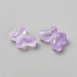 透明ガラスビーズ  蝶  パープル  10x14.5x5mm  穴：1mm&nbsp;GLAA-WH0001-18A