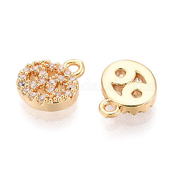 Brass Micro Pave Cubic Zirconia Charms&nbsp;KK-N263-148F-G
