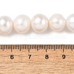 天然養殖淡水パールビーズ連売り  ポテト  グレード3a++  雪  10~11mm  穴：0.7mm  約34個/連  13.58~13.78インチ（34.5~35cm）&nbsp;PEAR-I007-07U-01B