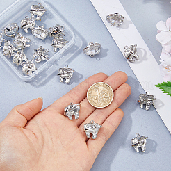 亜鉛合金ラインストーンペンダント20個  歯の形をしたチャーム  樹脂と  透明  18.5x19x15mm  穴：1.9mm&nbsp;ALRI-FH0001-26A