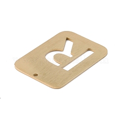 イオンプレーティング（IP）304ステンレスペンダント  アルファベットの長方形  中空  文字.r  32x22x1mm  穴：1.5mm&nbsp;STAS-K216-49R-G