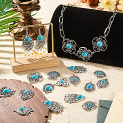 27Pcs 9 Styles Alloy & Synthetic Turquoise Chandelier Component Links&nbsp;FIND-TA0010-42B