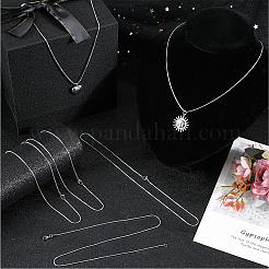 12Pcs Classic Plain 304 Stainless Steel Round Snake Chain Necklaces Set&nbsp;NJEW-SC0001-18