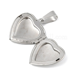 304 Stainless Steel Rhinestone Locket Pendants&nbsp;STAS-U040-17P