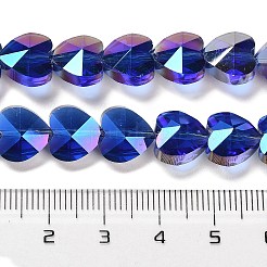 電気メッキガラスビーズセット  ハート  多面カット  藤紫色  10x10x6mm  穴：1.2mm  約78~80個/連  28.82~28.94''（73.2~73.5センチメートル）&nbsp;EGLA-B004-01A-AB03