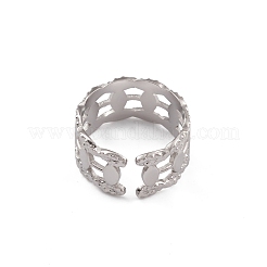 変色しない304ステンレススチール製ホースアイオープンカフリング女性用  ステンレス鋼色  10mm  内径：16.8mm&nbsp;RJEW-G285-02P
