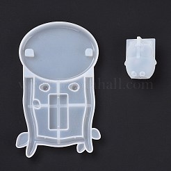 スイング豚ディスプレイ装飾 diy キット  2個のシリコンモールドを含む  10本のアイピン  スクリューアイピンペグベイル10個。  ホワイト  5.8~120x6~75x0.5~7.5mm&nbsp;SIMO-H002-02