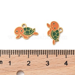 304ステンレススチールエナメルペンダント  イオンプレーティング（ip）  18KGP本金メッキ  カメ  9x13x1.5mm  穴：1.6mm&nbsp;STAS-S156-01G-08