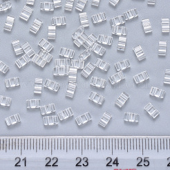 FGB 2-Hole Transparent Glass Seed Beads&nbsp;X-SEED-S031-M-001