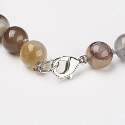 Natural Dyed Agate Beads Necklaces&nbsp;NJEW-F139-10mm-15