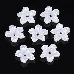 5-Petal ABS Plastic Imitation Pearl Bead Caps&nbsp;OACR-S020-28