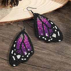 Bohemian Style Green Butterfly Wing Glass Bead Handmade Dangle Earrings&nbsp;GG1438