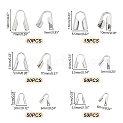 195個 6スタイル 304ステンレススチールコードエンド  エンドキャップ  コラム  ステンレス鋼色  8~12x3.5~9.5x5~9.5mm  穴：3~6x3~6mm  195個/箱&nbsp;FIND-GA0004-07