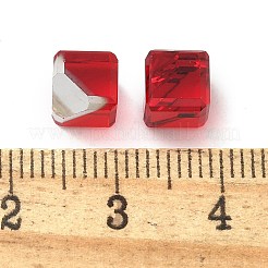 K9ガラス模造オーストリアクリスタルビーズ  穴がない  正方形  レッド  6x6x6mm&nbsp;GLAA-P069-01B-227